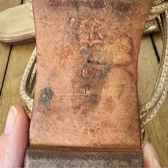 Loeffler Randall Gold Metallic Strappy Knotted Sandals 8.5 - Picture 7 of 7